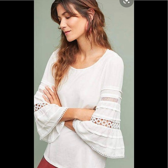 Anthro One September Southern Eyelet Crochet Top - Picture 4 of 6